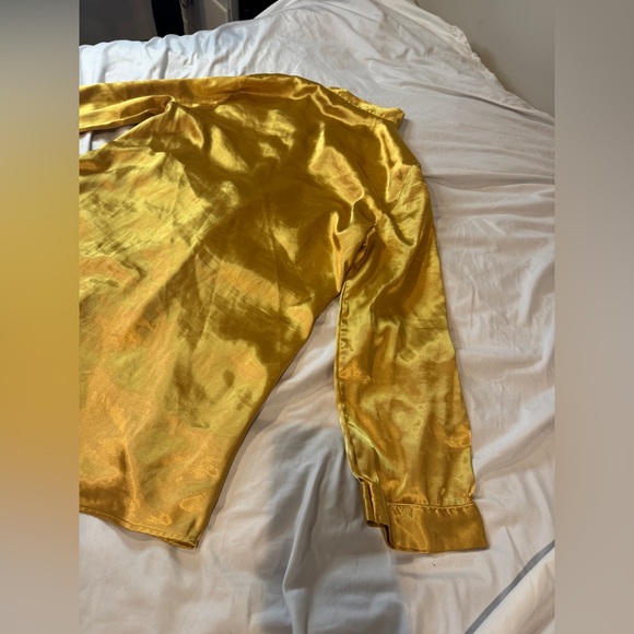 Vintage 90s Victoria’s Secret Gold Label Gold Satin Pajama Top Size Large Rare - Picture 12 of 14